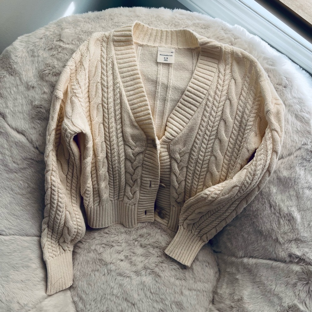 Abercrombie Kids Cream Cable Knit Sweater